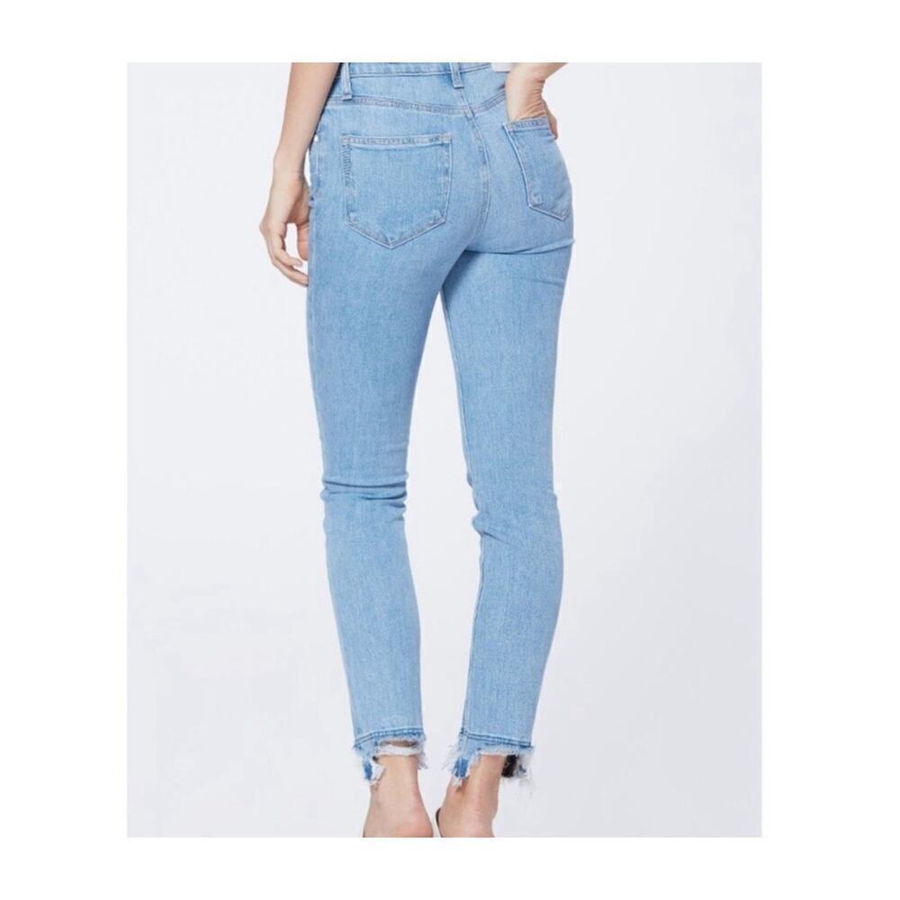 Paige Jeans 25 Sarah Slim Moka Distressed Raw Hem Classic Minimal Festival - Picture 5 of 13